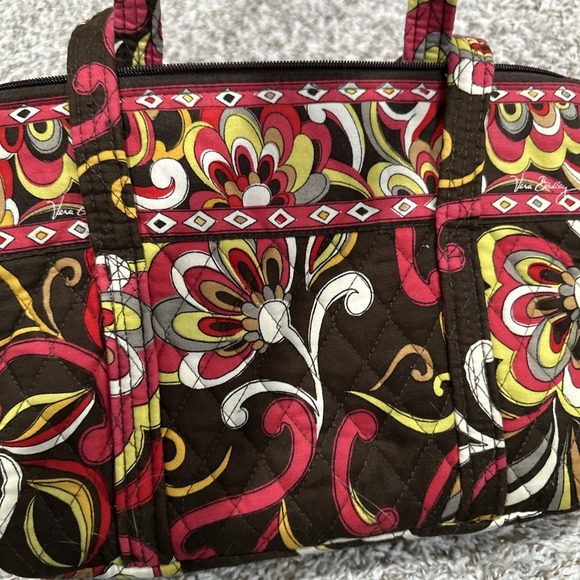 Vera Bradley Puccini Floral Quilted Shoulder Bag Hand Bag Retired Zipper Close - Picture 3 of 5